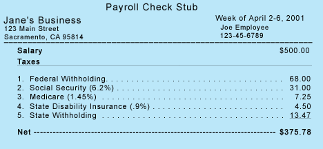 check stub